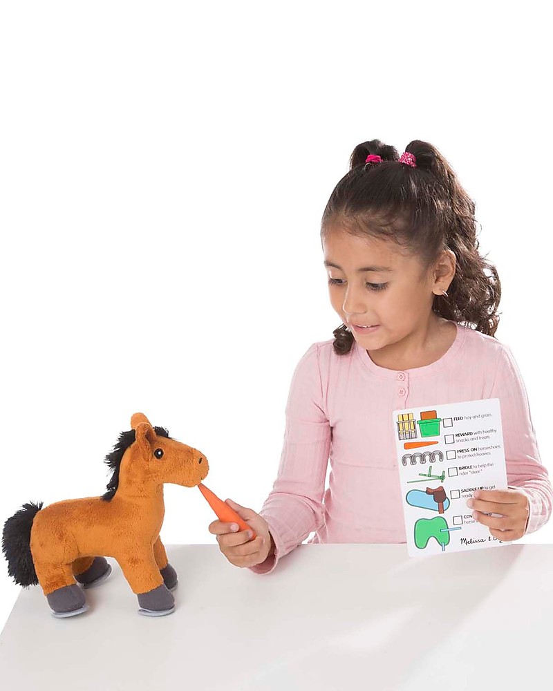 melissa & doug feed & groom horse care play set